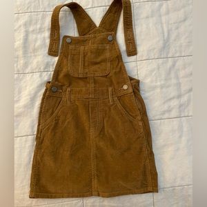 Brown corduroy overall skirt